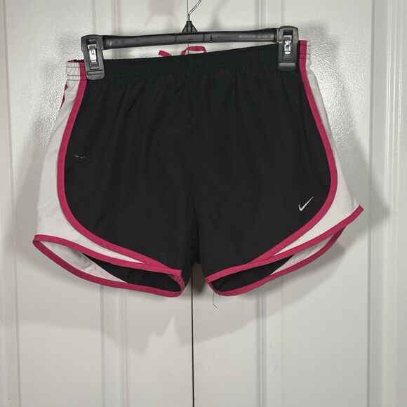 Nike Dri-Fit Tempo Running Shorts Women S Black Pink White Athletic Gym Training - Picture 1 of 7